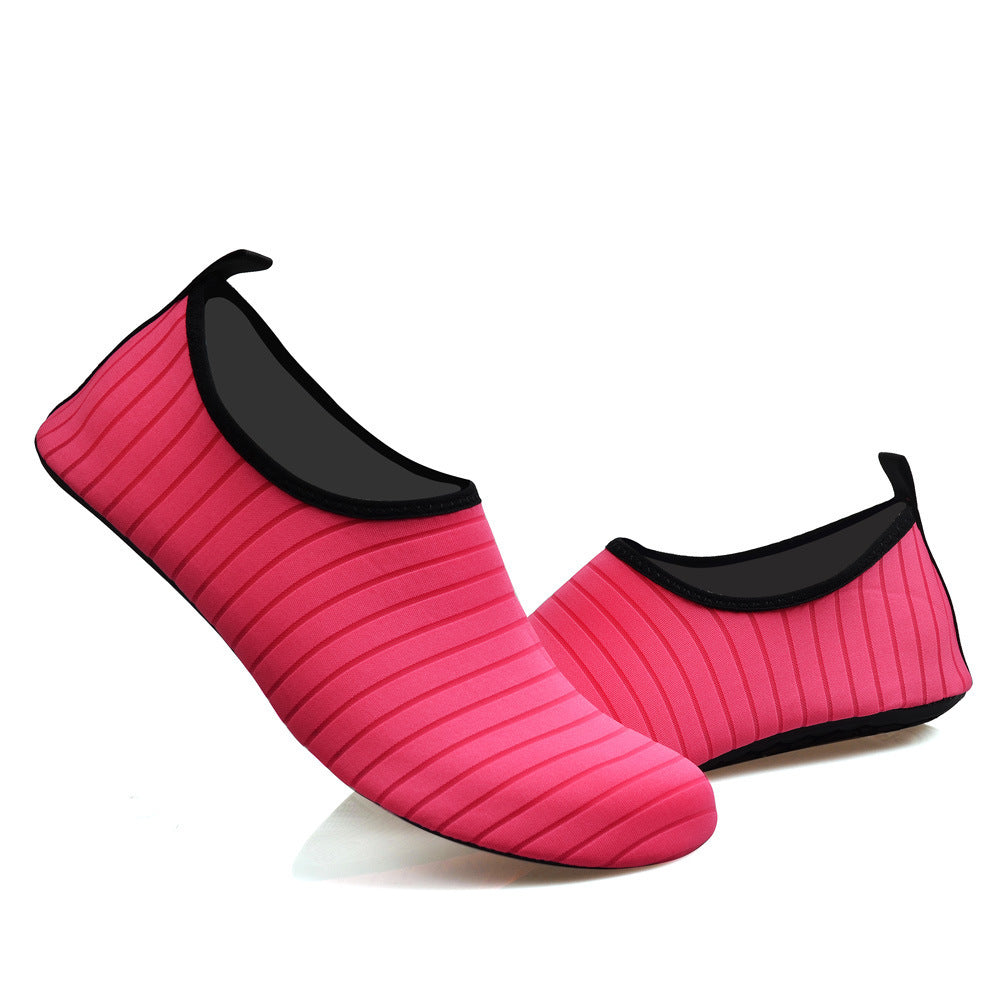 #42/43 Rose Red Quick-Dry Aqua Beach Water Shoes for Men and Women - Slip-On Lightweight Breathable Barefoot Swim Socks