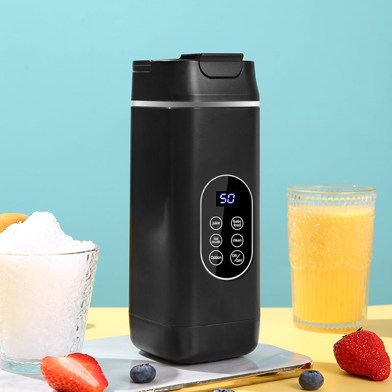 Black Portable Wireless 420ML Blender Bottle (8.7x8.7x23.2CM) - 12-Blade Crushing Power, Self-Cleaning, USB Rechargeable for Juices & Smoothies