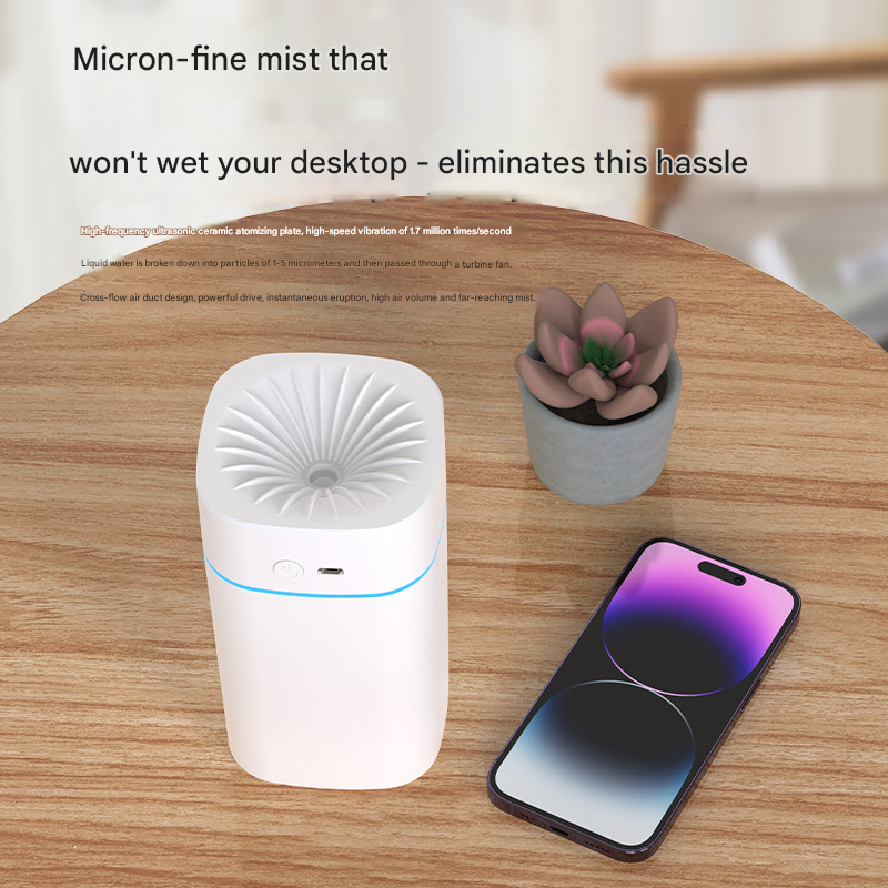 White 2-in-1 Ultrasonic Air Humidifier & Essential Oil Diffuser with 7-Color LED Night Light - Quiet Desktop Mini Humidifier for Home, Office, Bedroom