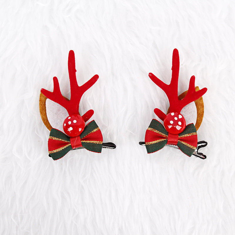 Mushroom Summary Festive Christmas Hair Clips for Girls & Women - Fabric & Metal Design