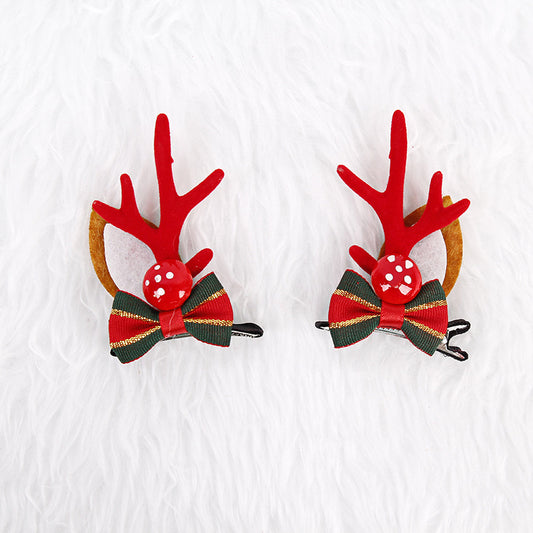 Mushroom Summary Festive Christmas Hair Clips for Girls & Women - Fabric & Metal Design