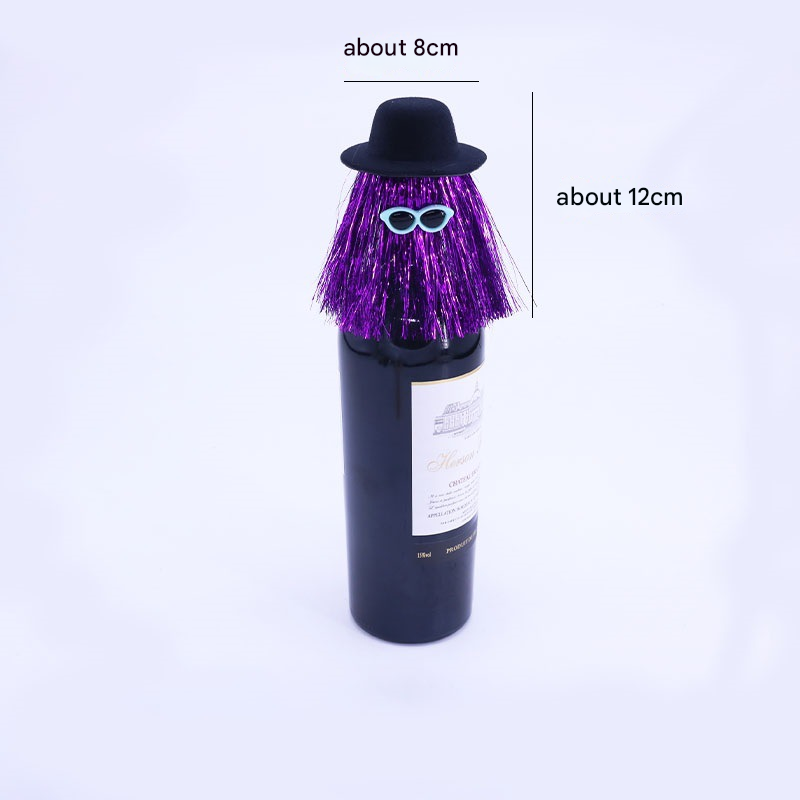 5-PCS Bronze color Halloween Party Wine Bottle Hats - Spooky Creative Bottle Decorations, Approx. 8x12cm