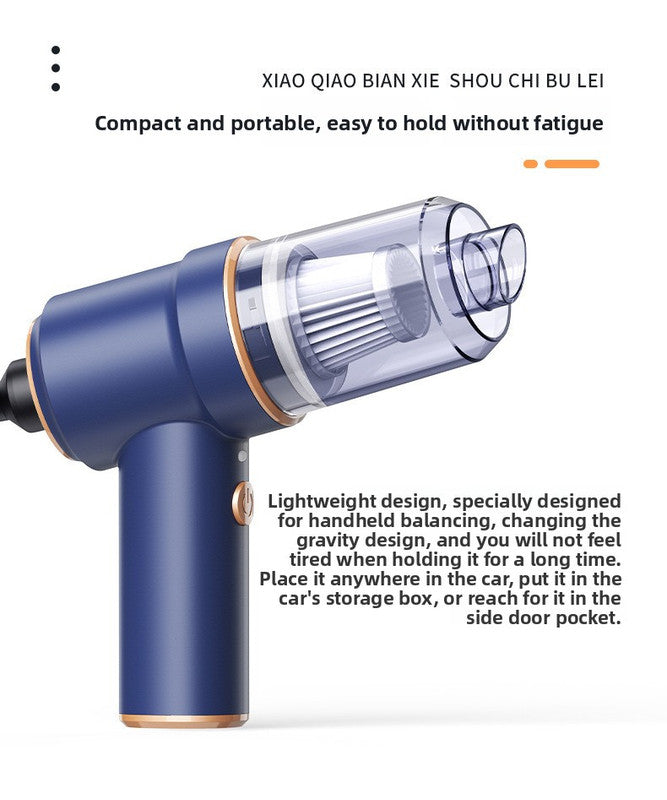 Cordless Handheld Car Vacuum Cleaner 2-in-1 Air Duster Blower 120W High Power Portable Mini Detailer for Auto Home Office Morant Blue