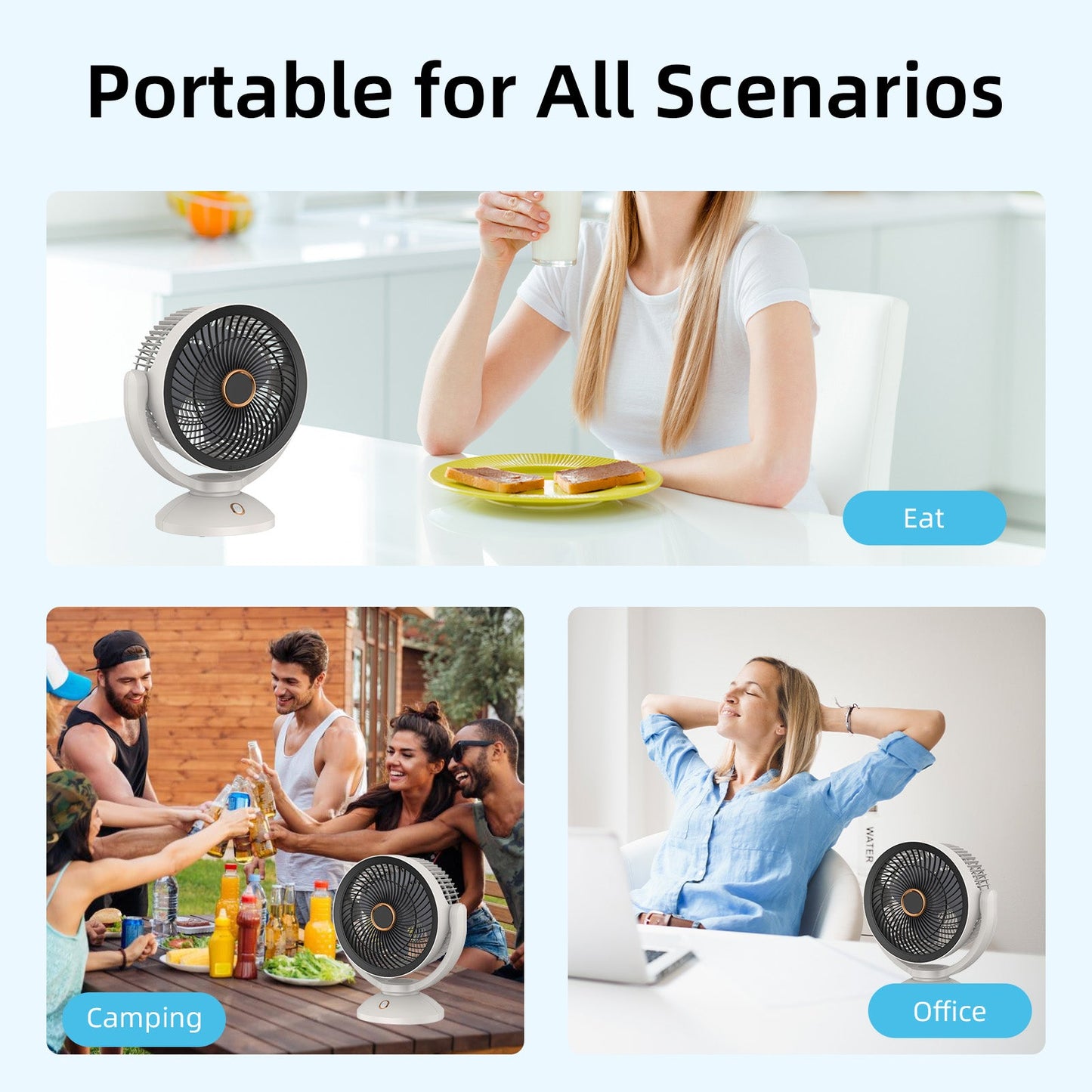 2000mAh RECHARGEABLE FAN