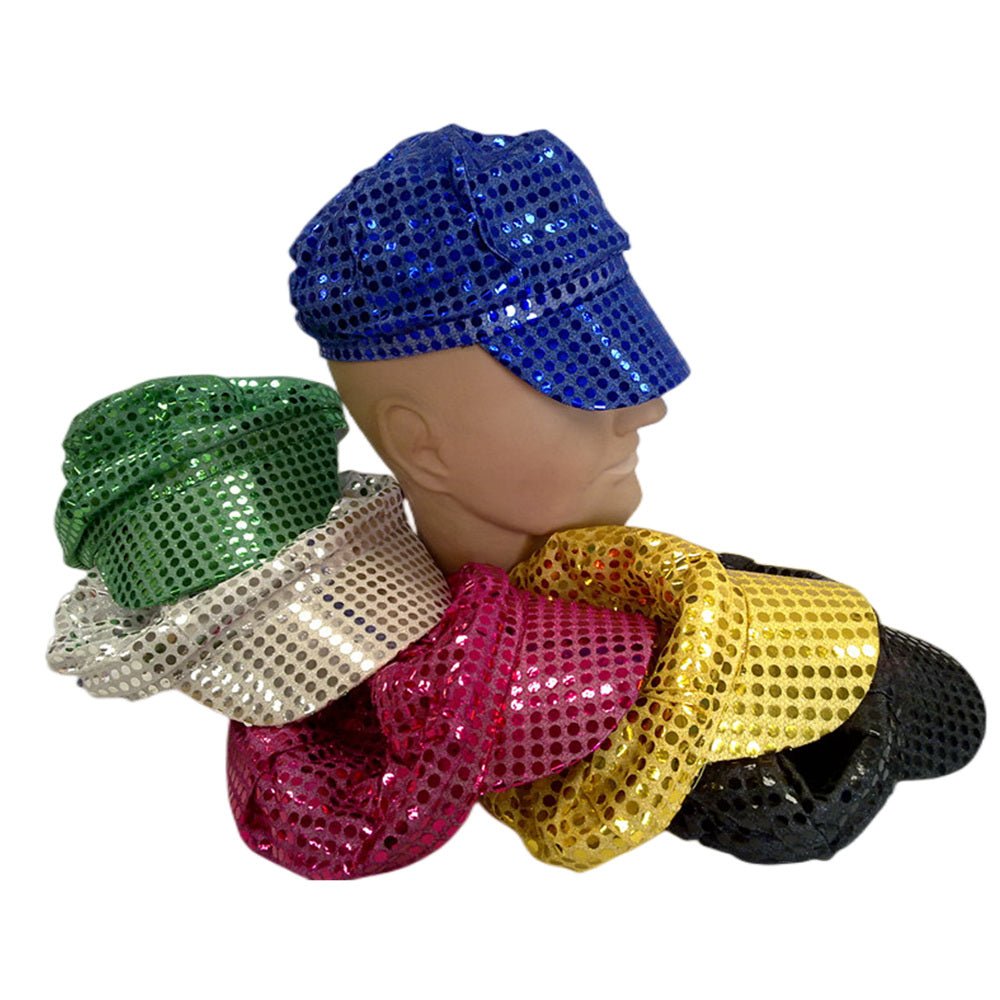 Party Caps with sequins assorted colours - Red