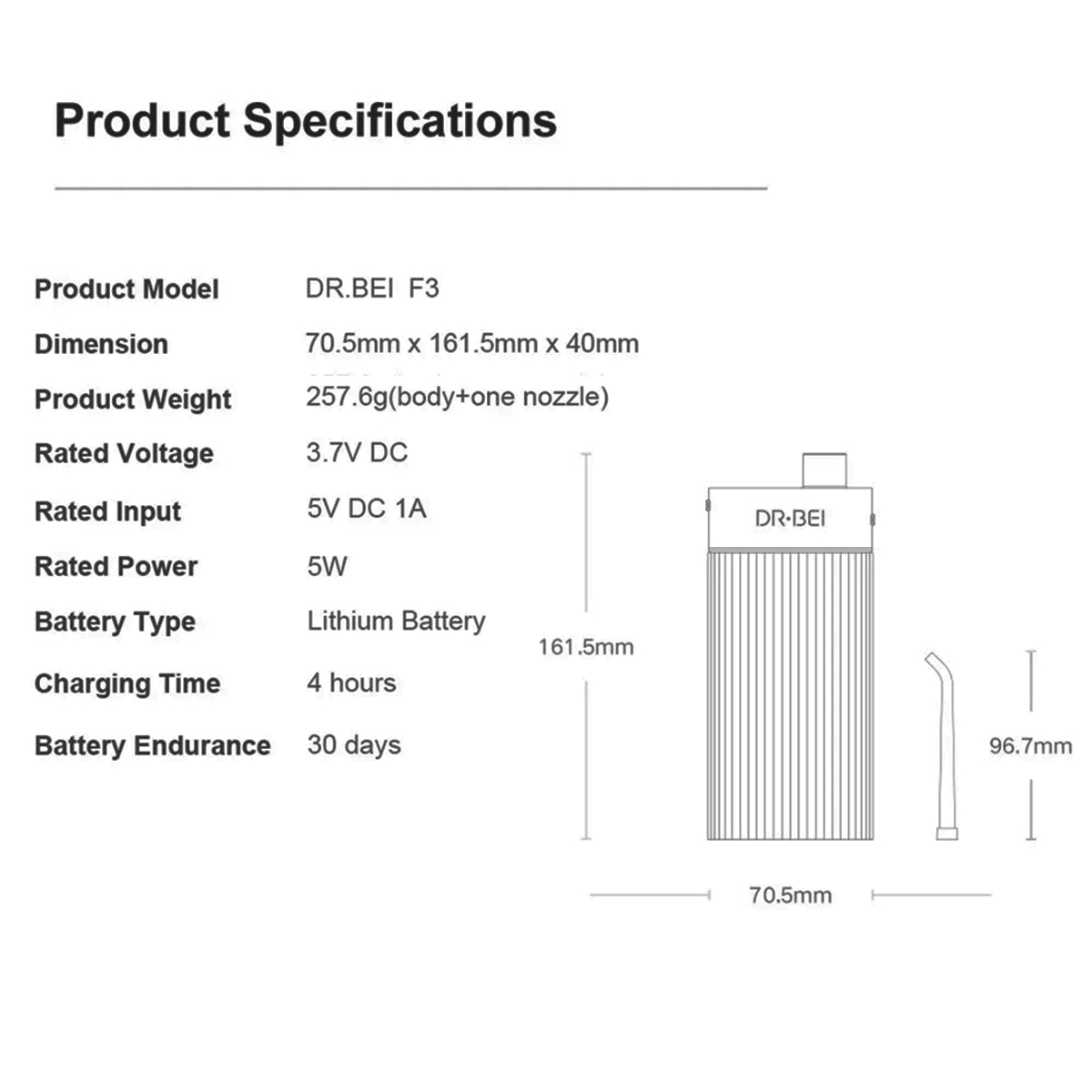 DR.BEI Portable Water Flosser GF3