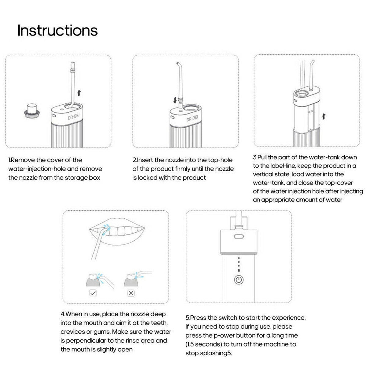 DR.BEI Portable Water Flosser GF3