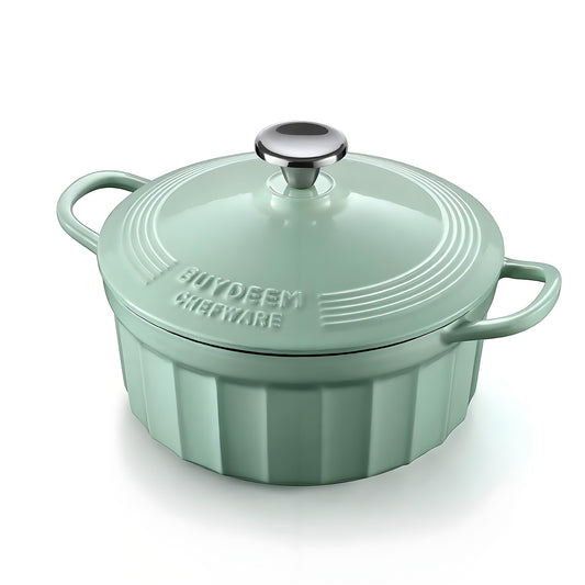 BUYDEEM Enameled Cast-Iron Dutch Oven
