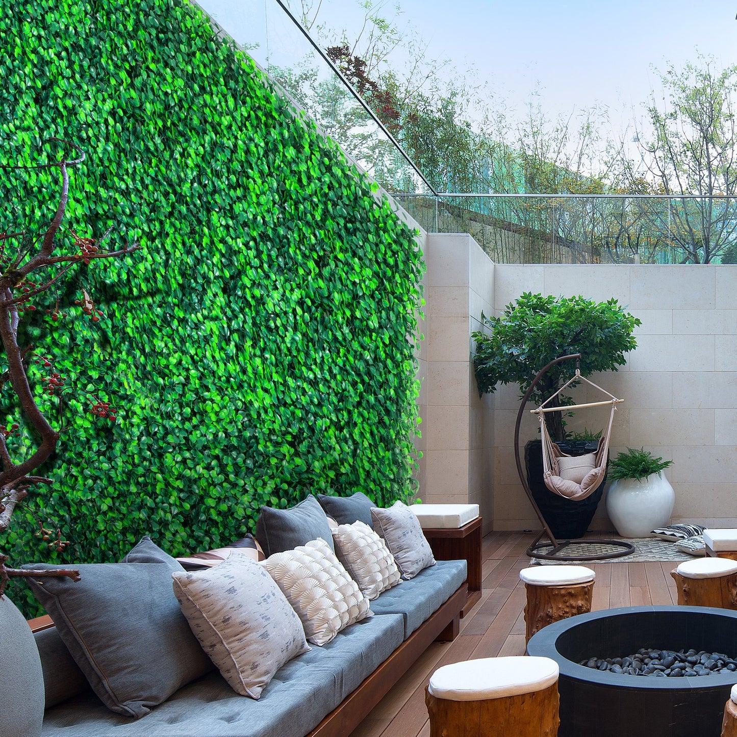 VEVOR Artificial Boxwood Panels, 12 PCS 20"x20" Boxwood Hedge Wall Panels, PE Artificial Grass Backdrop Wall 1.6\", Privacy Hedge Screen for Decoration of Outdoor, Indoor, Garden, Fence, and Backyar