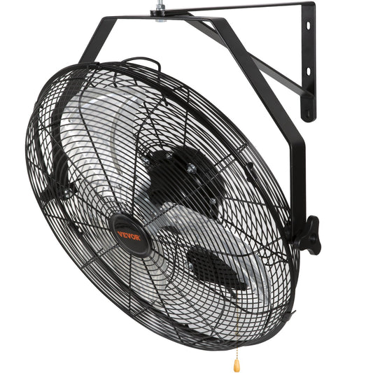 VEVOR Industrial Wall Mount Fan Waterproof Metal Fan 17.6'' 3 Speed Airflow