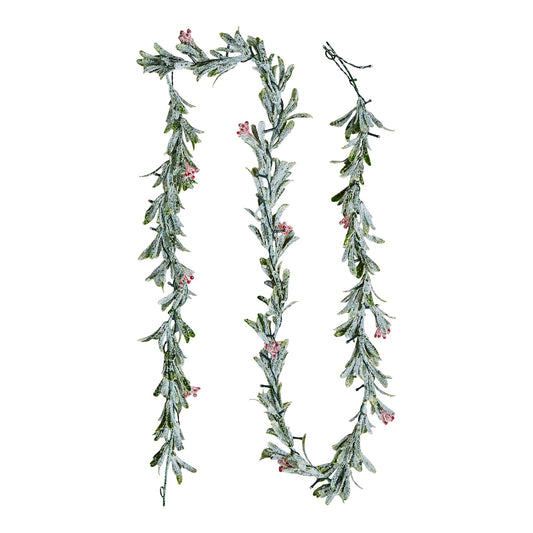 VEVOR Christmas Garland, 2750 mm Realistic Greenery Decorated with Vines, Olive Leaves, and Berries, Evergreen Faux Garlands with Light String for Indoor Outdoor Xmas Decoration on Mantel Fireplace