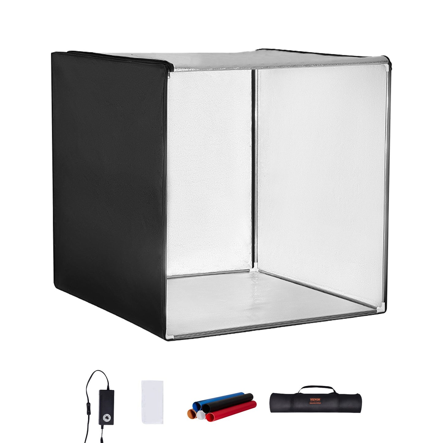 VEVOR Photo Studio Light Box 5600K with 210 LED Lights Power Adapter,100 x 100 x 100 cm