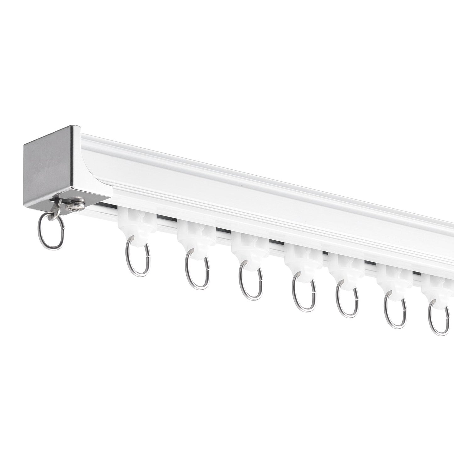 VEVOR Ceiling Curtain Track Set 5.9 FT/1.8 Meter_oom Divider with Hooks White