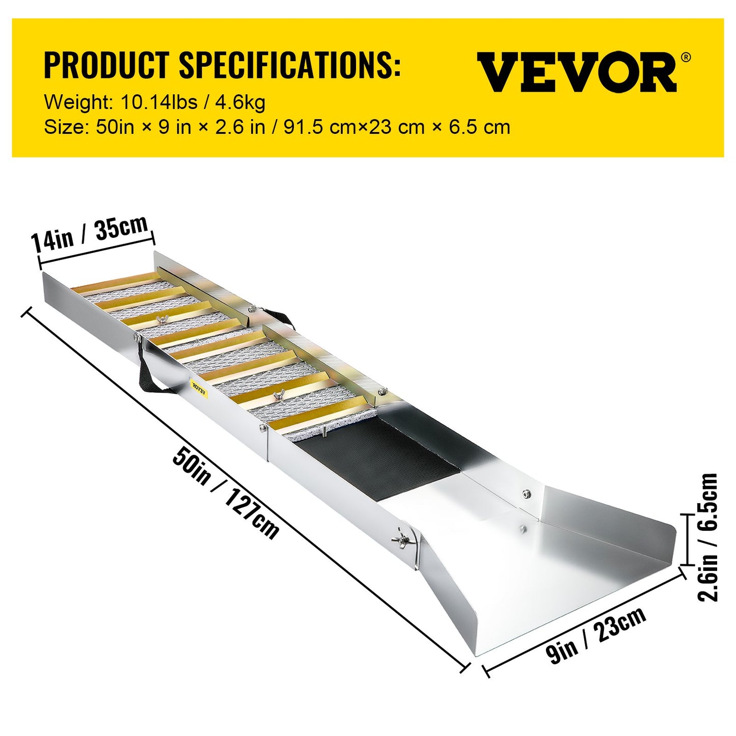 VEVOR Folding Aluminum Alloy Sluice Box, Compact 50" Sluice Boxes for Gold, Lightweight Gold Sluice Equipment, Portable Sluice Boxes with Miner's Moss, River, Creek, Gold Panning, Prospecting, Dredg