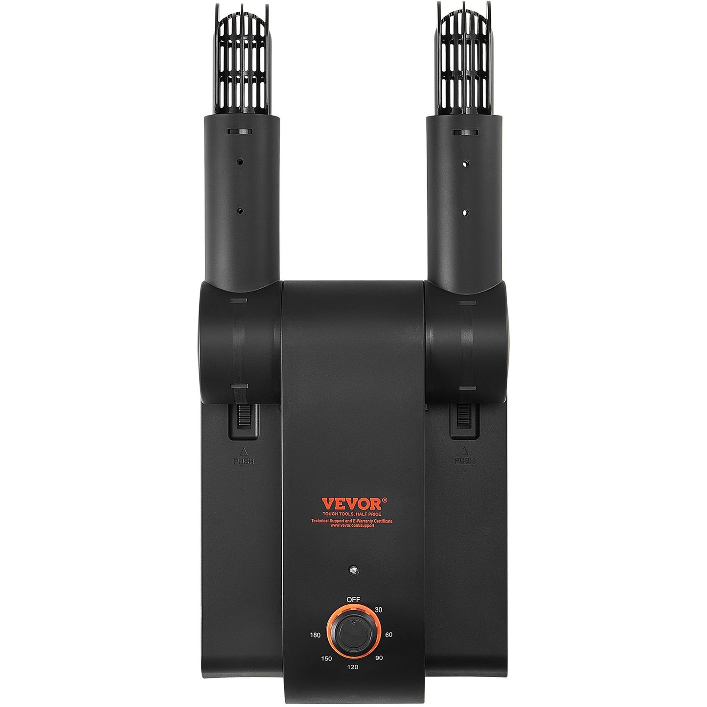 VEVOR Foldable 2-Tube Shoe Dryer Boot Dryer with Heat Blower Black & Orange