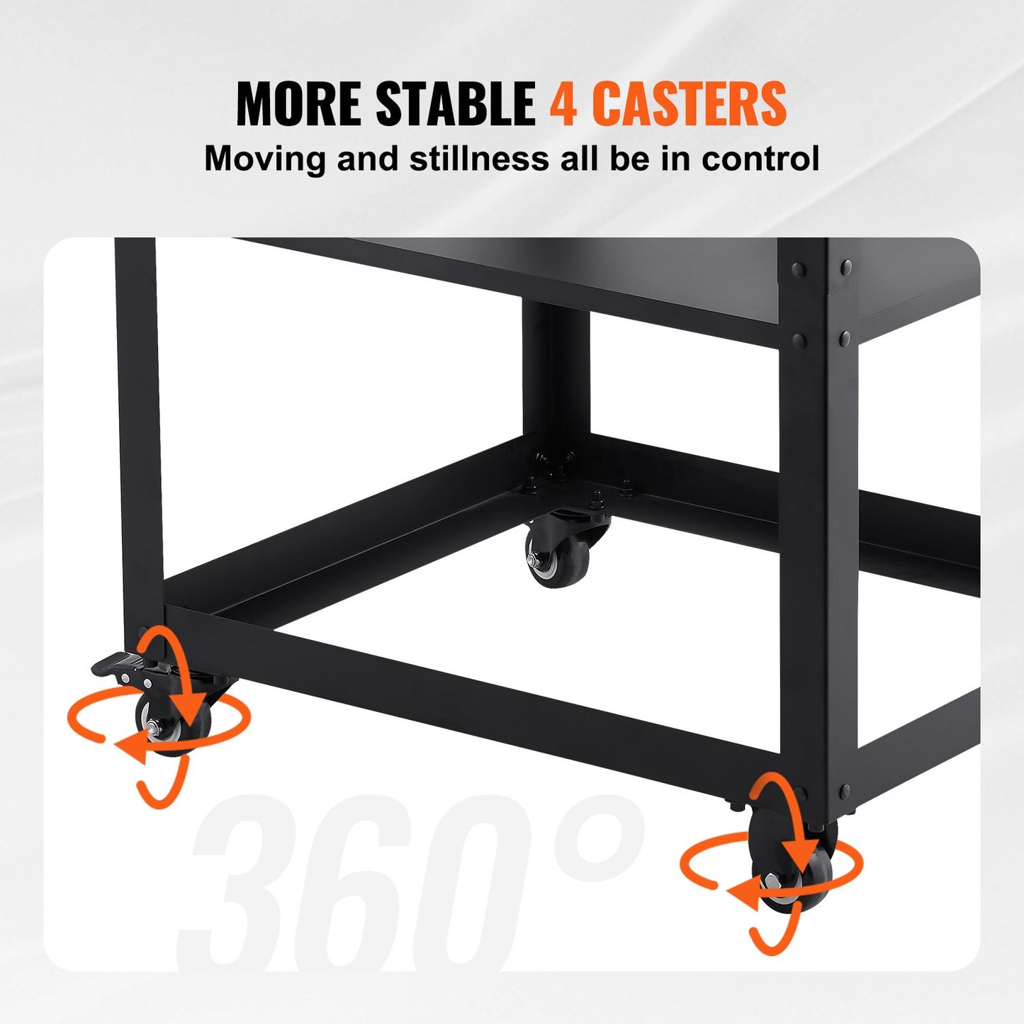 VEVOR Planer Stand, 100 lbs / 45 kg heavy loads, Three-Gear Height Adjustable Thickness Planer Table,with 4 Stable Casters & Storage Space, for most planers, saws, bench-top machines, power tools