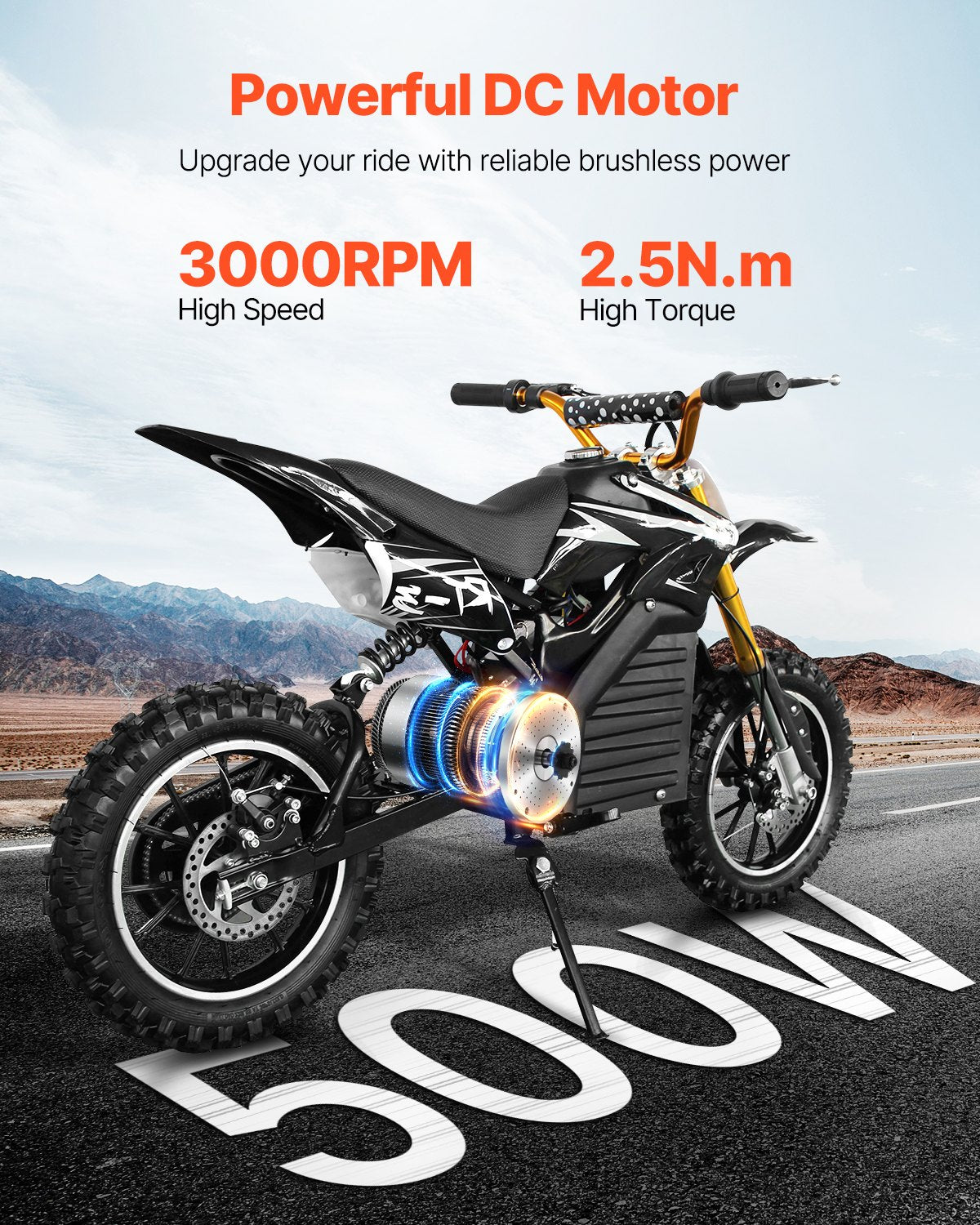 VEVOR 500W Electric Brushless DC Motor Kit 36V 3000rpm with Upgraded Controller