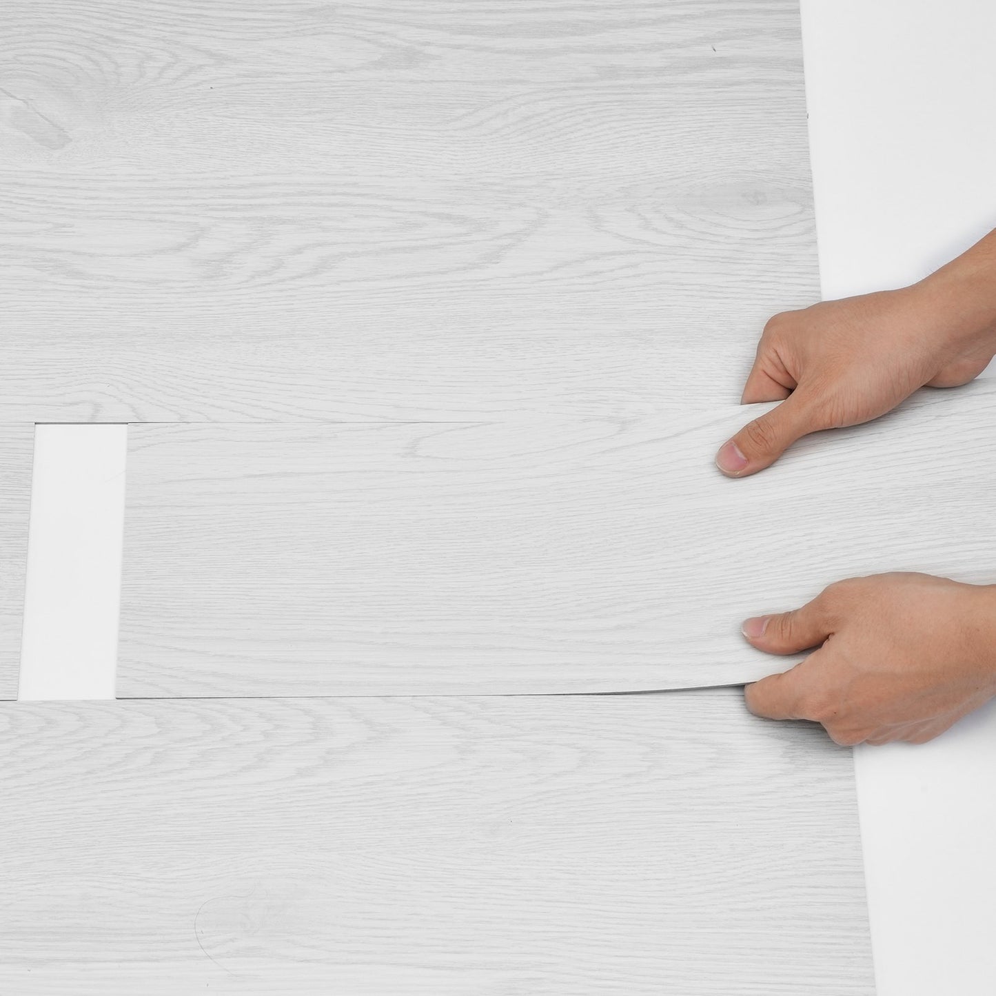 VEVOR Self Adhesive Vinyl Floor Tiles 36 x 6 inch, 36 Tiles 2.5mm Thick Peel & Stick, Light Gray Wood Grain DIY Flooring for Kitchen, Dining Room, Bedrooms & Bathrooms, Easy for Home Decor