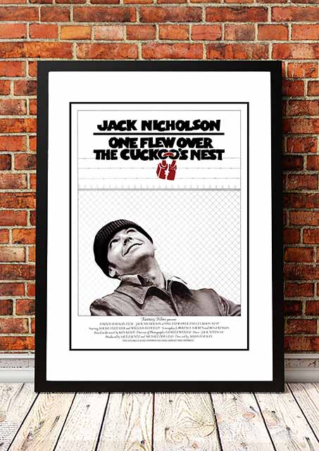 One Flew Over The Cuckoos Nest' Cult Movie Poster! - Framed A3