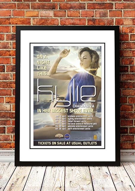 Kylie Minogue ‘On A Night Like This’ Australian Tour Poster 2001 - Framed A3