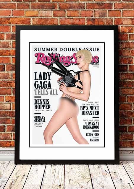 Lady Ga Ga ‘Rolling Stone Magazine’ Cover Poster 2010 - Framed A4