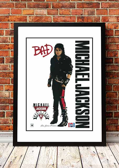 Michael Jackson ‘Bad’ Australian Tour Poster 1987 - Framed A3