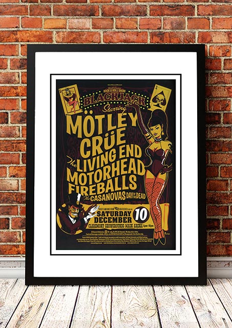 Motley Crue 'Blackjack’ Perth, Australia Concert Poster 2005 - Framed A3
