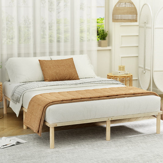 Artiss Bed Frame Queen Size Wooden Base Mattress Platform Timber Pine AMBA