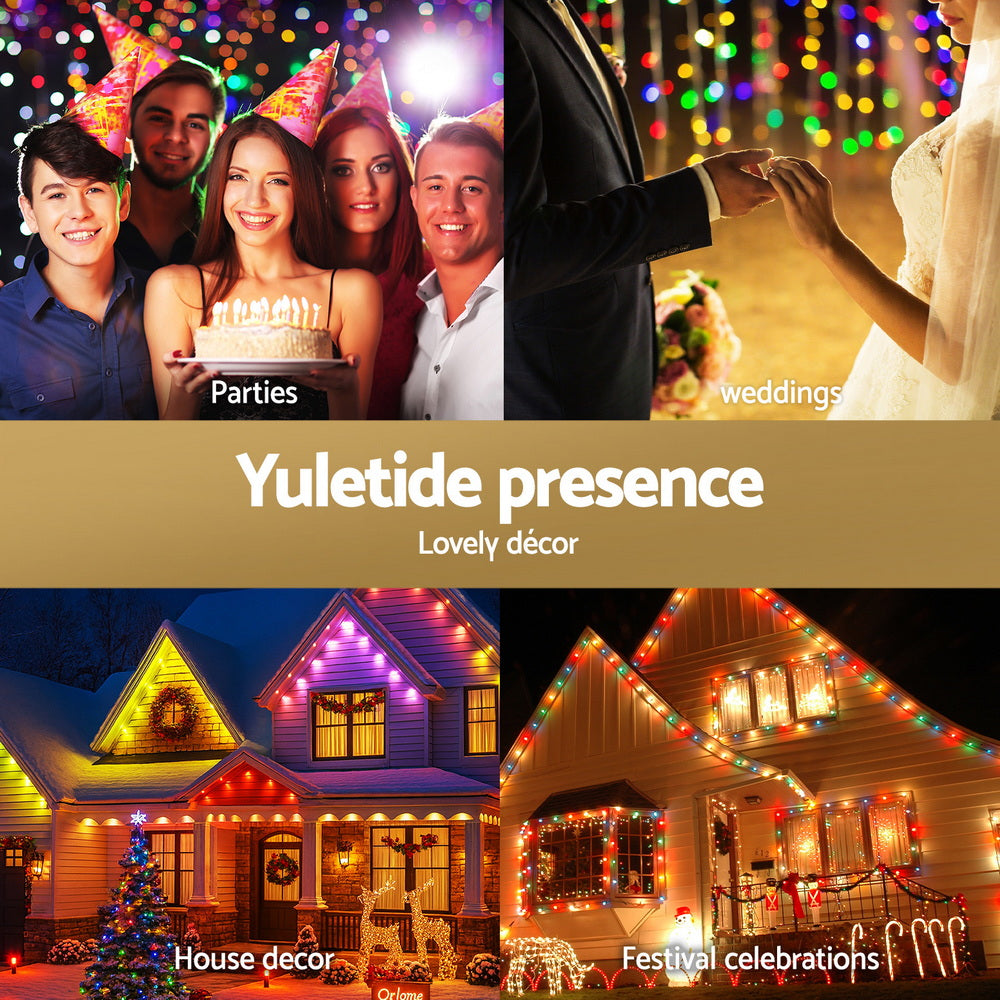 Jingle Jollys 15M Christmas Lights Permanent String Eaves Light 36 LED Decoration